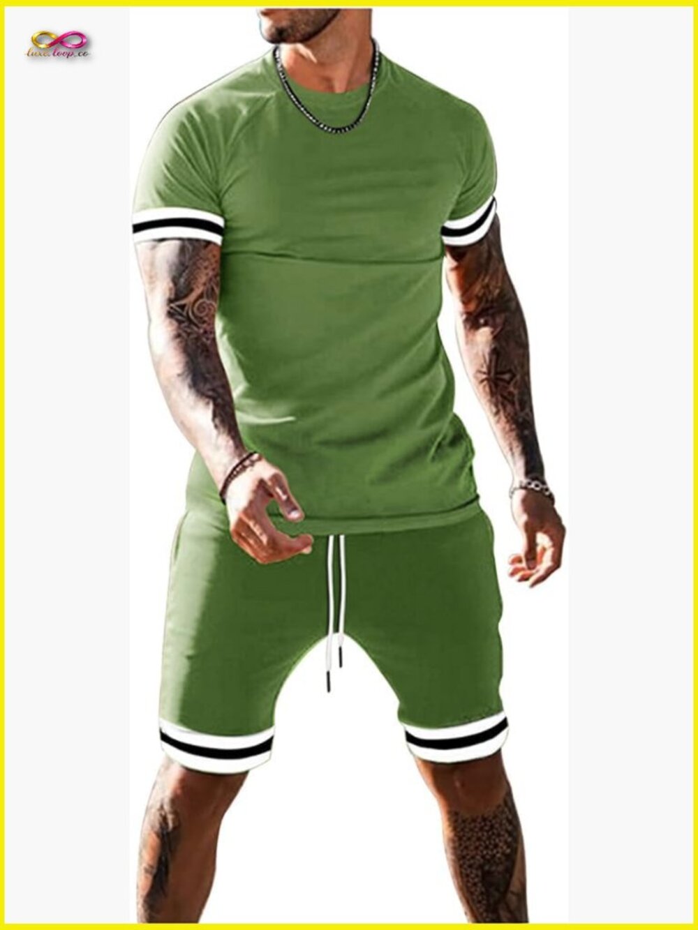 2 Piece Short Sleeve Tracksuit Set Pull On Athletic Outfit with Pockets